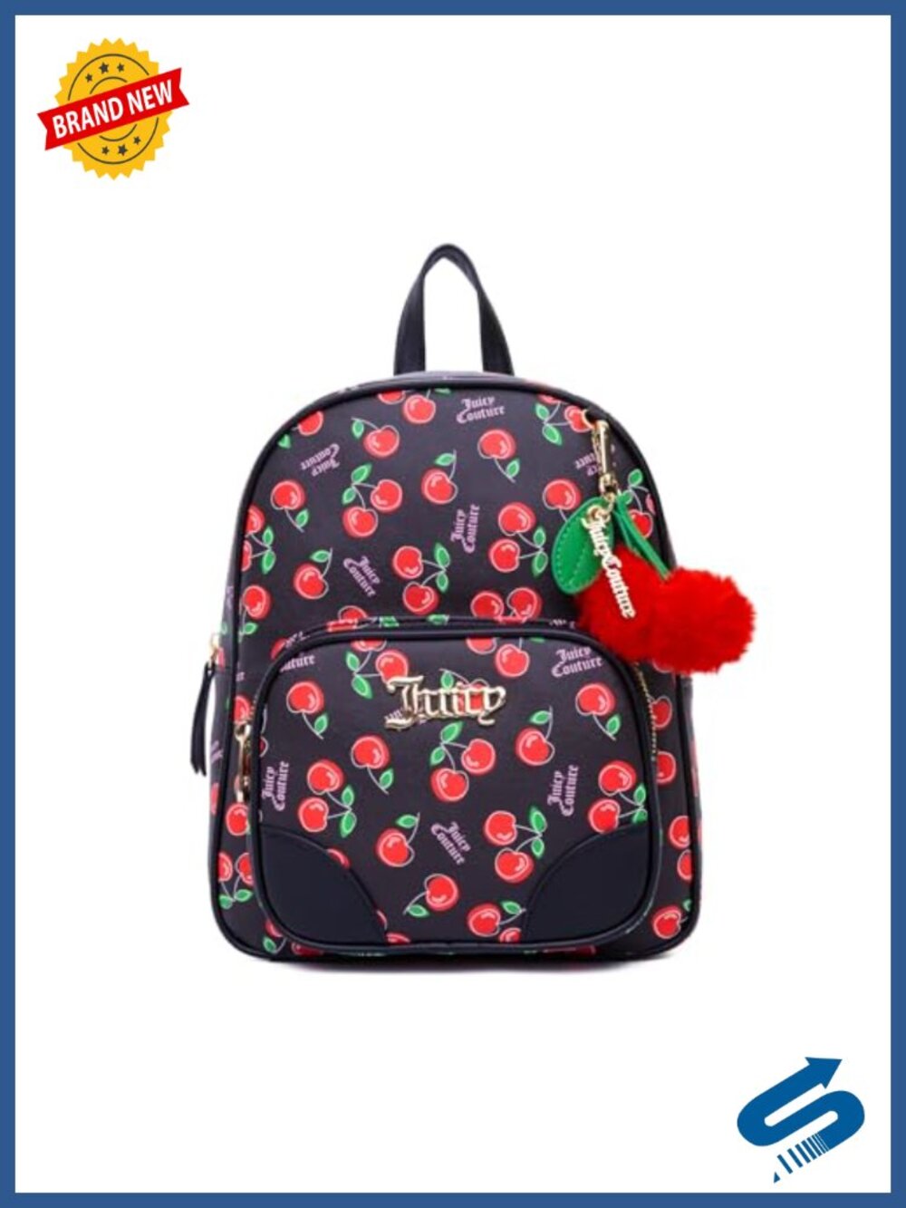 Cherry Girl Fashion Backpack Polyurethane Adjustable Straps Travel Bookbag